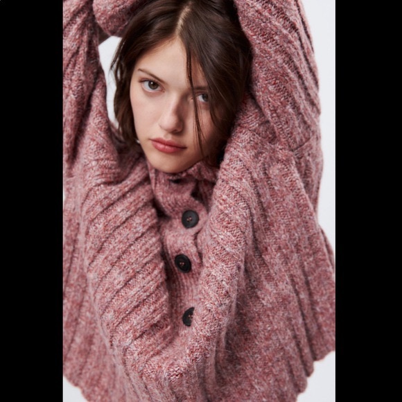 🧶 ZARA RUSTY PINK RIBBED CHUNKY KNIT JUMPER! - Picture 12 of 12